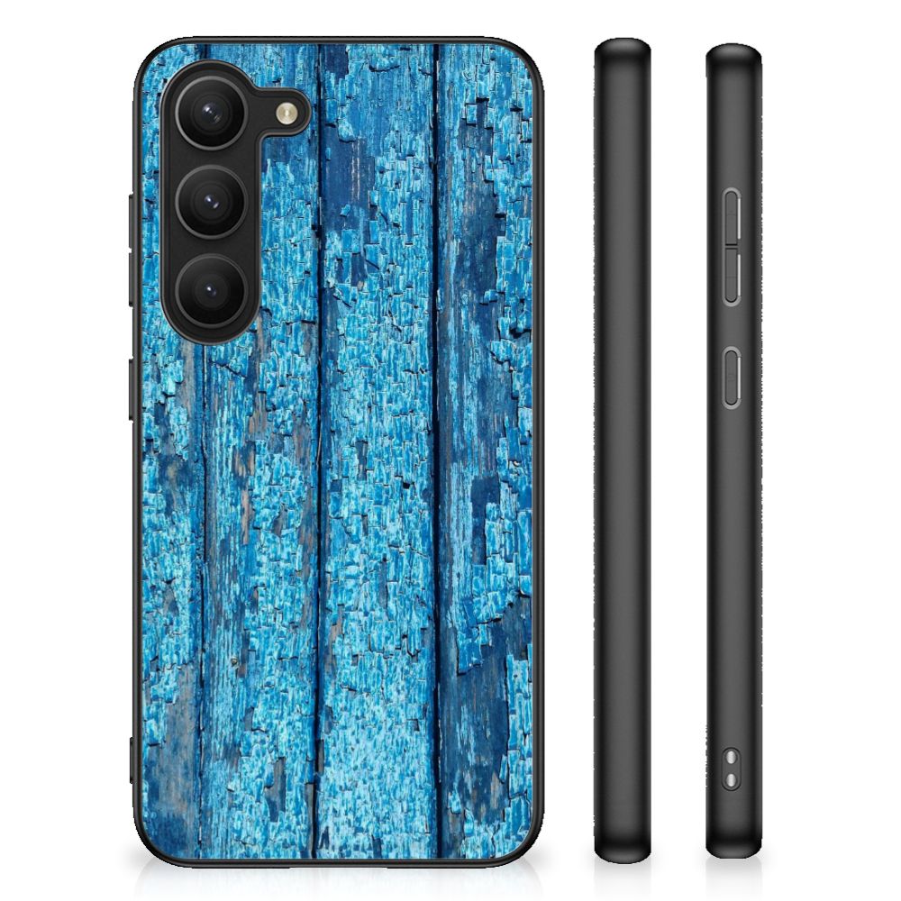 Samsung Galaxy S23 Houten Print Telefoonhoesje Wood Blue B2C Telecom