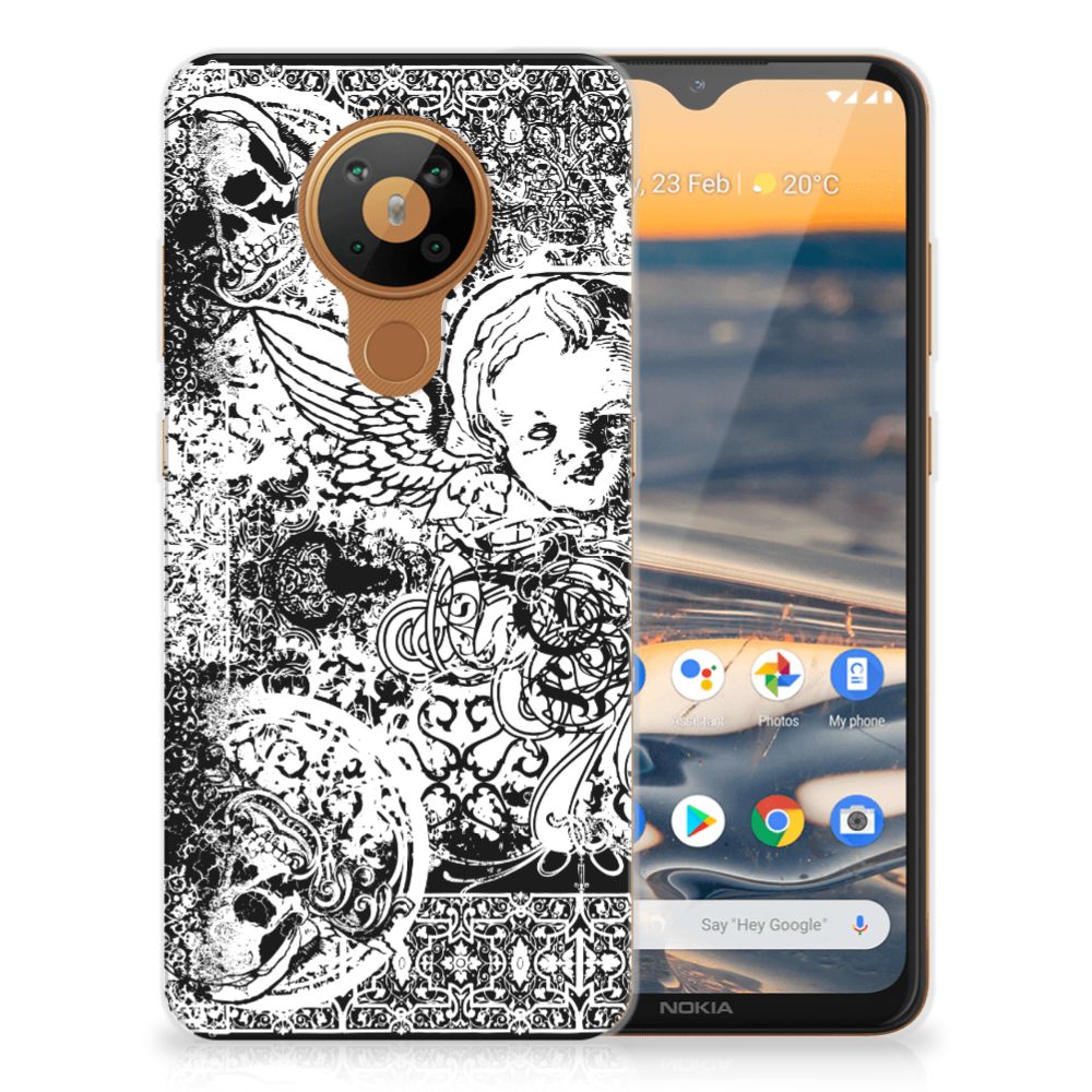 Silicone Back Case Nokia 5.3 Skulls Angel B2C Telecom