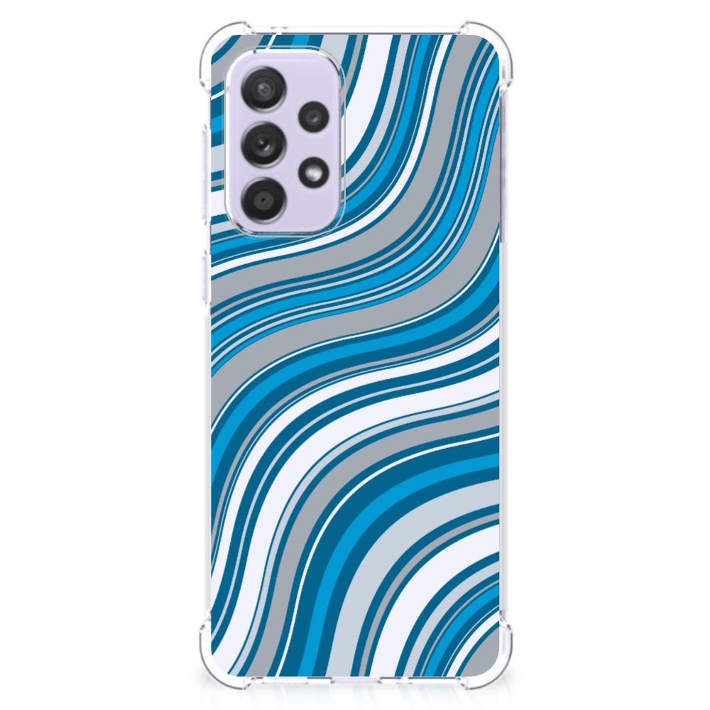 Samsung Galaxy A33 Doorzichtige Silicone Hoesje Waves Blue B2C Telecom