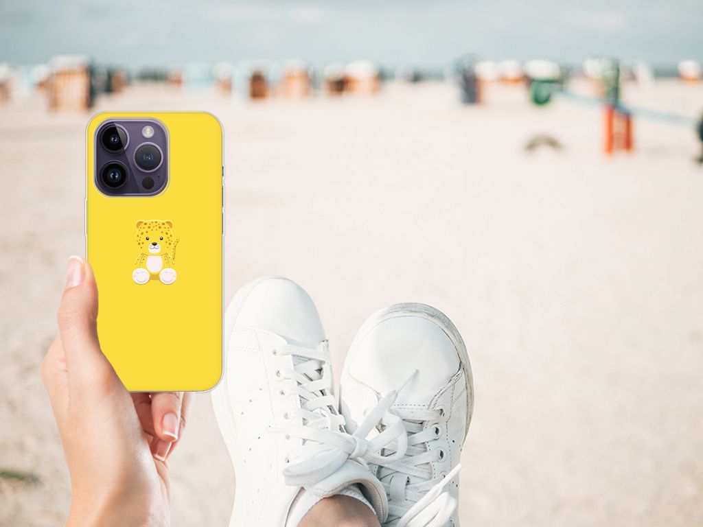 Apple iPhone 14 Pro Telefoonhoesje met Naam Baby Leopard B2C Telecom
