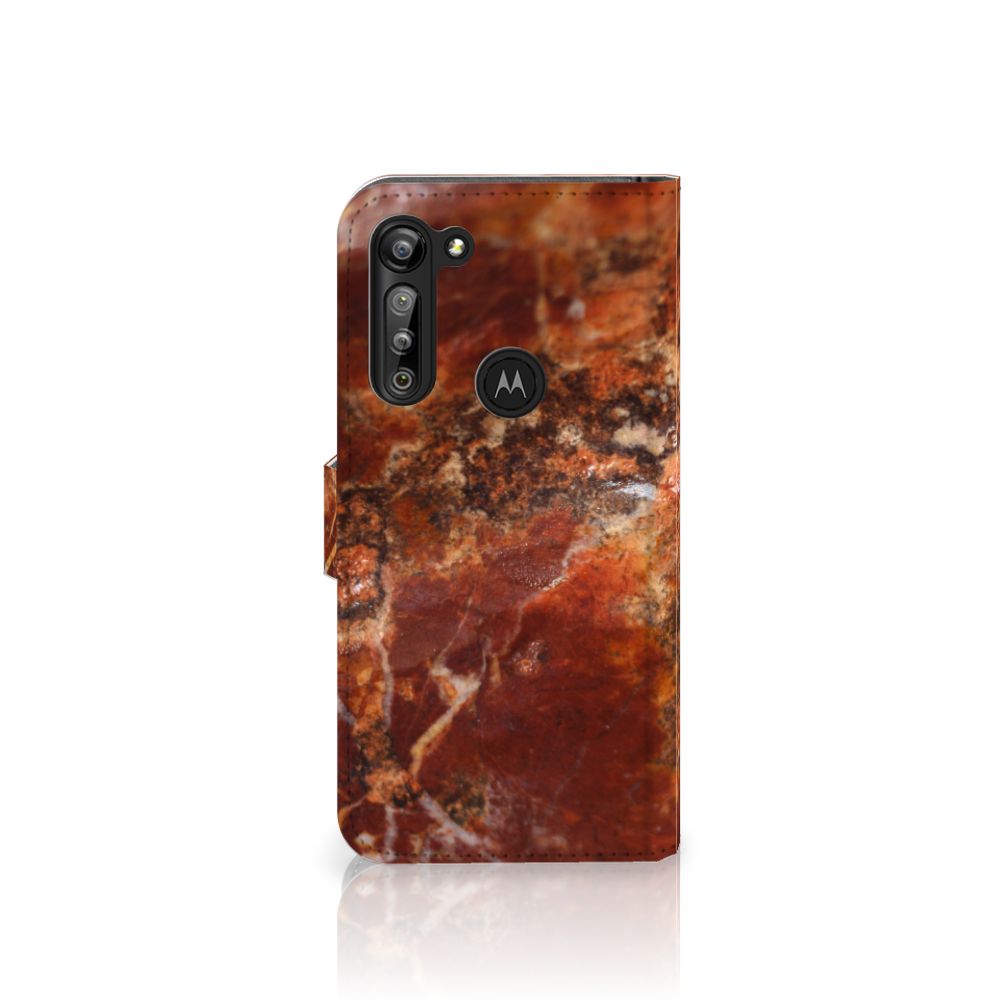 Motorola G8 Power Bookcase Marmer Bruin