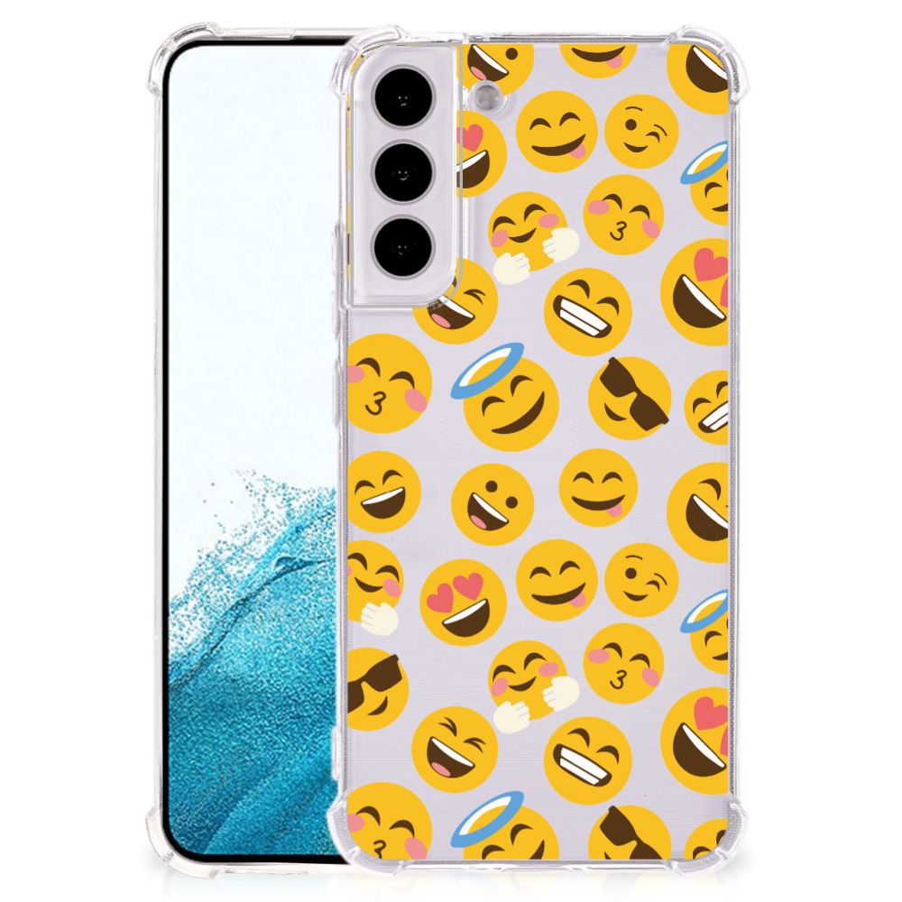 Samsung Galaxy S22 Plus Doorzichtige Silicone Hoesje Emoji