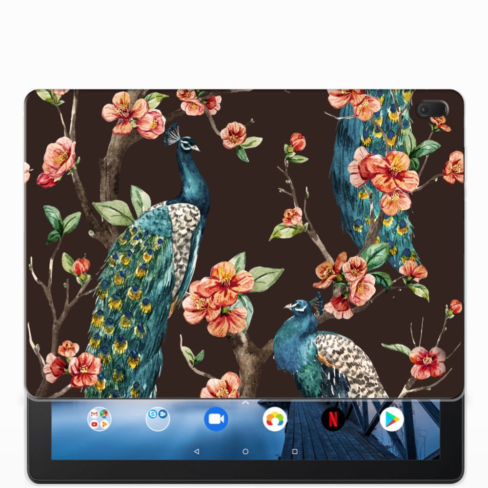 Lenovo Tab E10 Back Case Pauw met Bloemen
