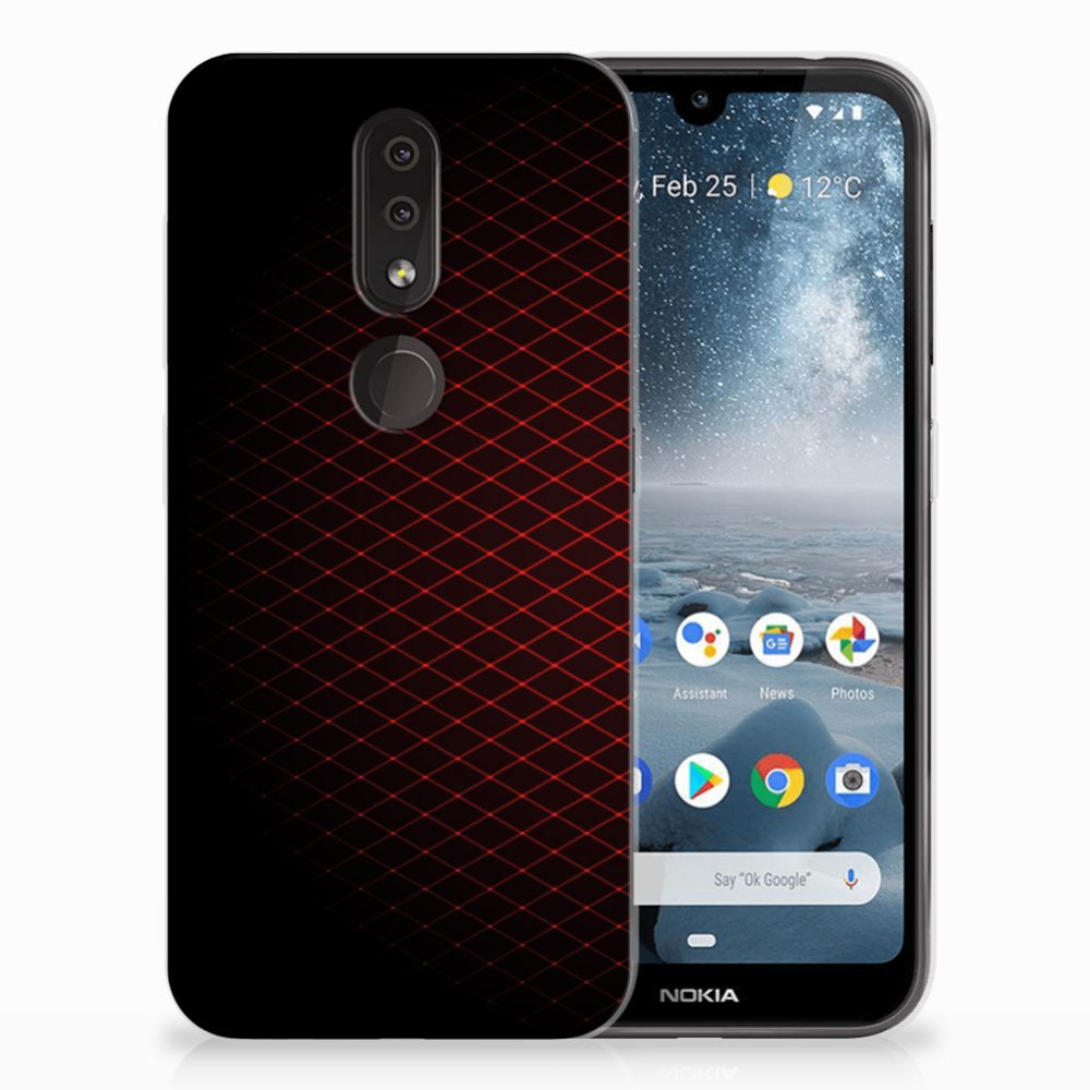 Nokia 4.2 TPU bumper Geruit Rood