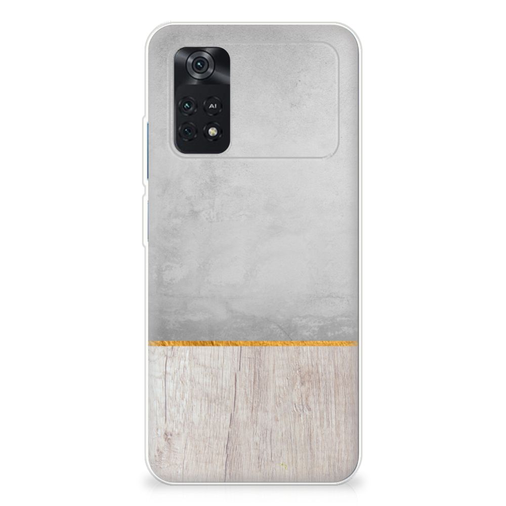 Xiaomi Poco M4 Pro 4G Bumper Hoesje Wood Concrete