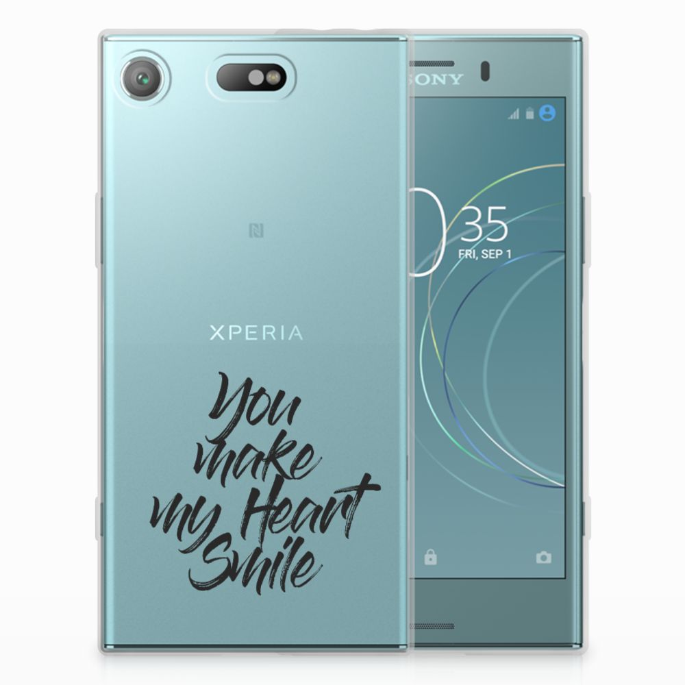 Sony Xperia XZ1 Compact Siliconen hoesje met naam Heart Smile