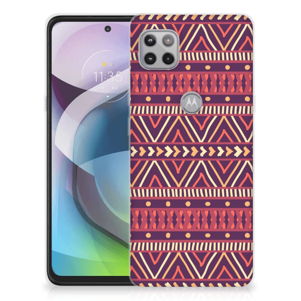 Motorola Moto G 5G TPU bumper Aztec Paars