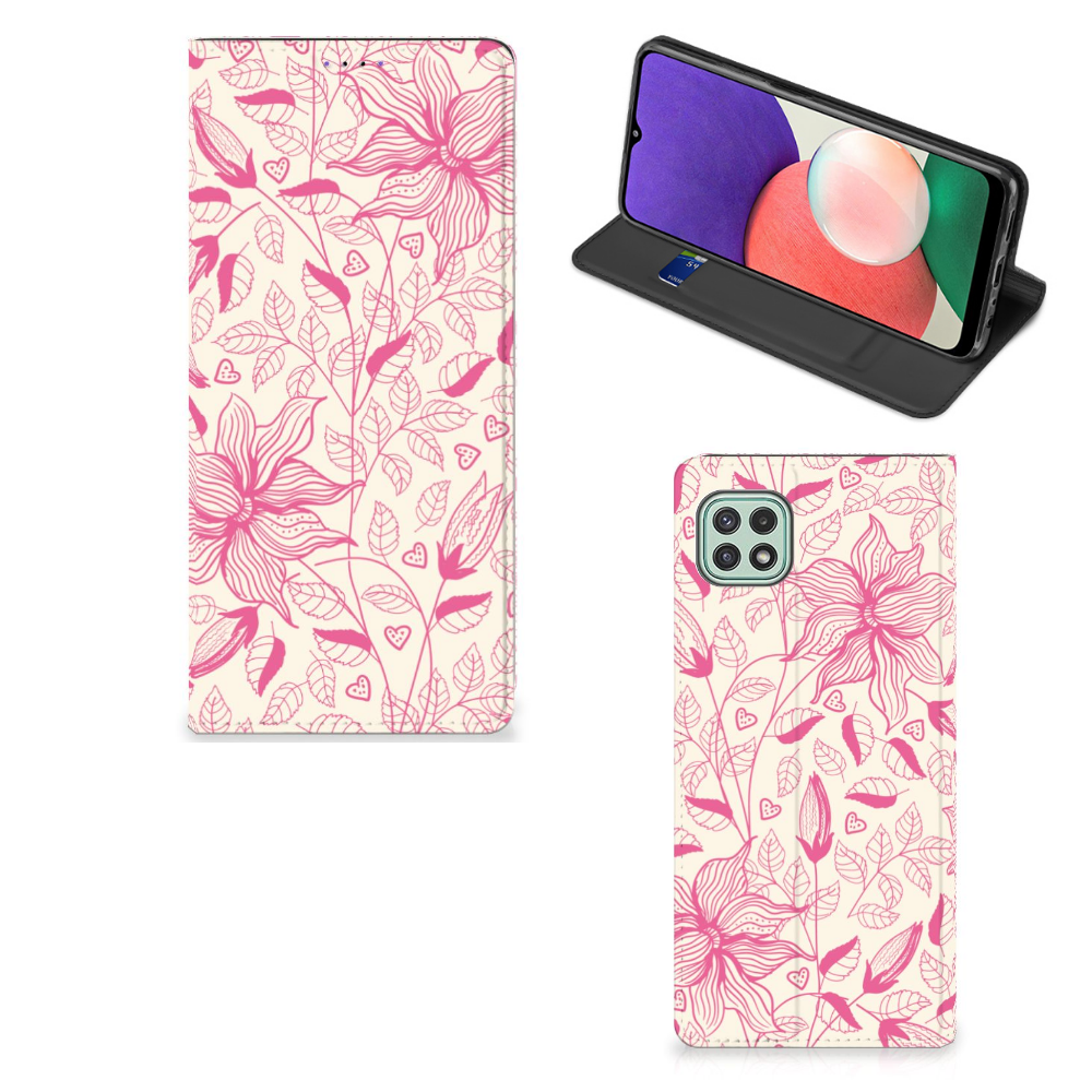 Samsung Galaxy A22 5G Smart Cover Pink Flowers - B2C Telecom
