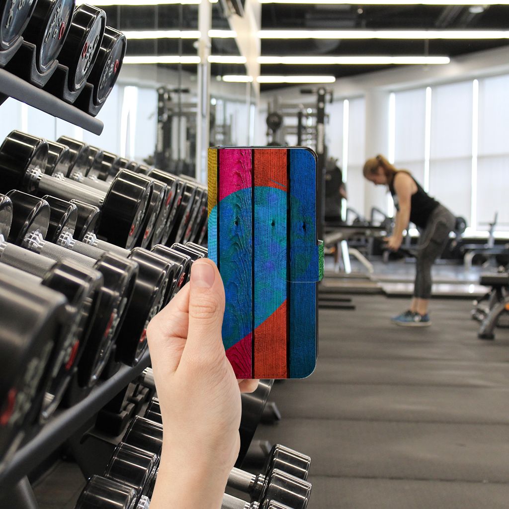 Motorola Moto G72 Book Style Case Wood Heart - Cadeau voor je Vriend