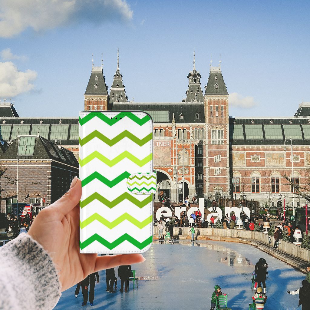 iPhone 13 Pro Max Telefoon Hoesje Zigzag Groen