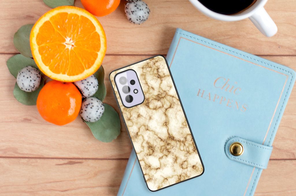 Samsung Galaxy A33 5G Marmeren Print Telefoonhoesje Marmer Goud B2C Telecom