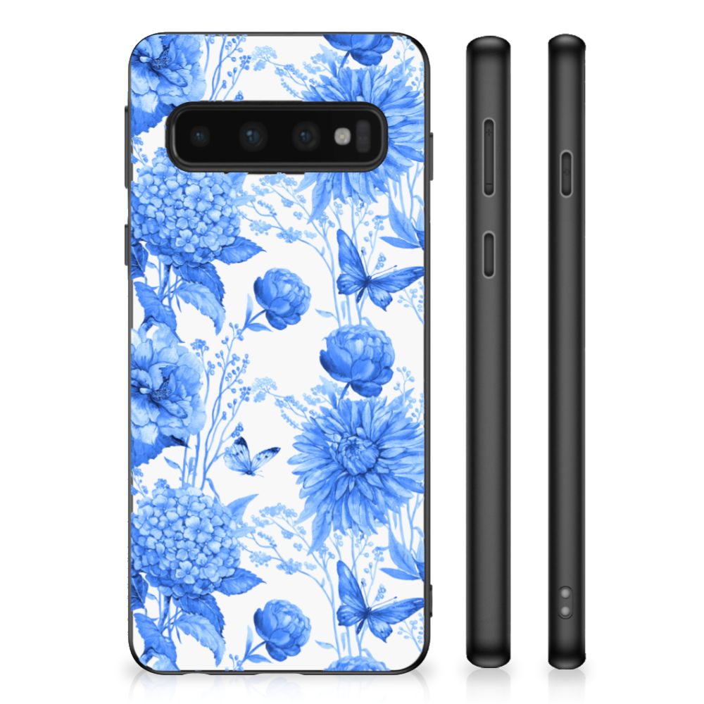 Skin Case voor Samsung Galaxy S10 Flowers Blue B2C Telecom