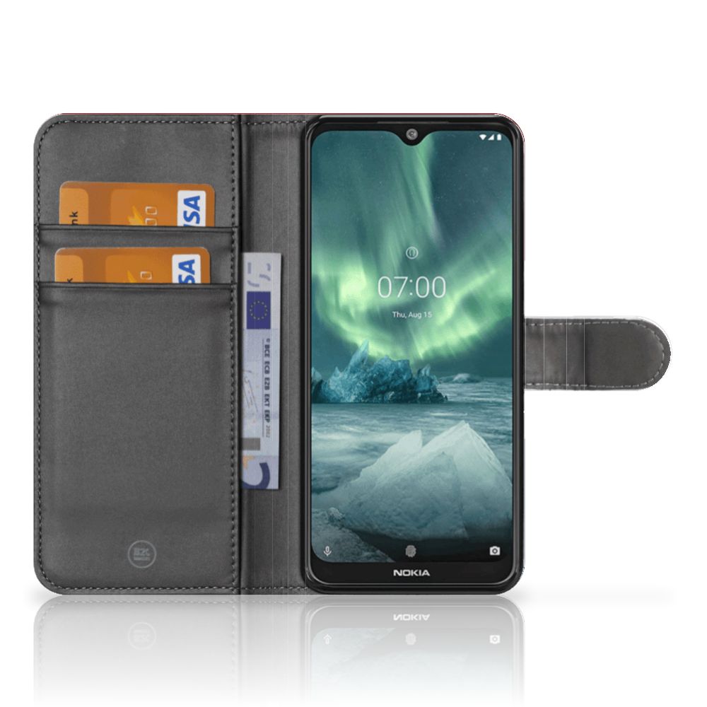 Nokia 7.2 | Nokia 6.2 Bookstyle Case Nederlandse Vlag met pasjes en telefoon, overzicht van het design.