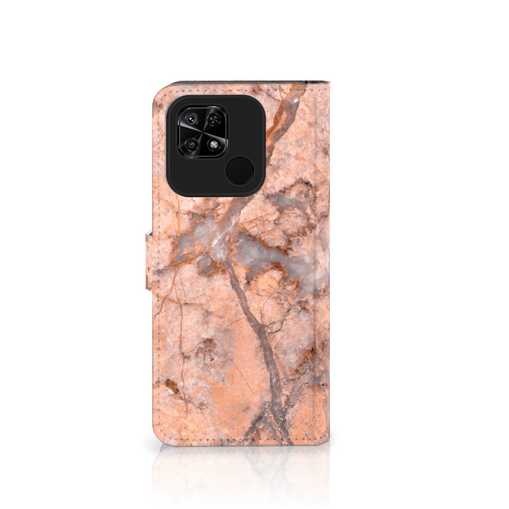 Xiaomi Redmi 10C Bookcase Marmer Oranje