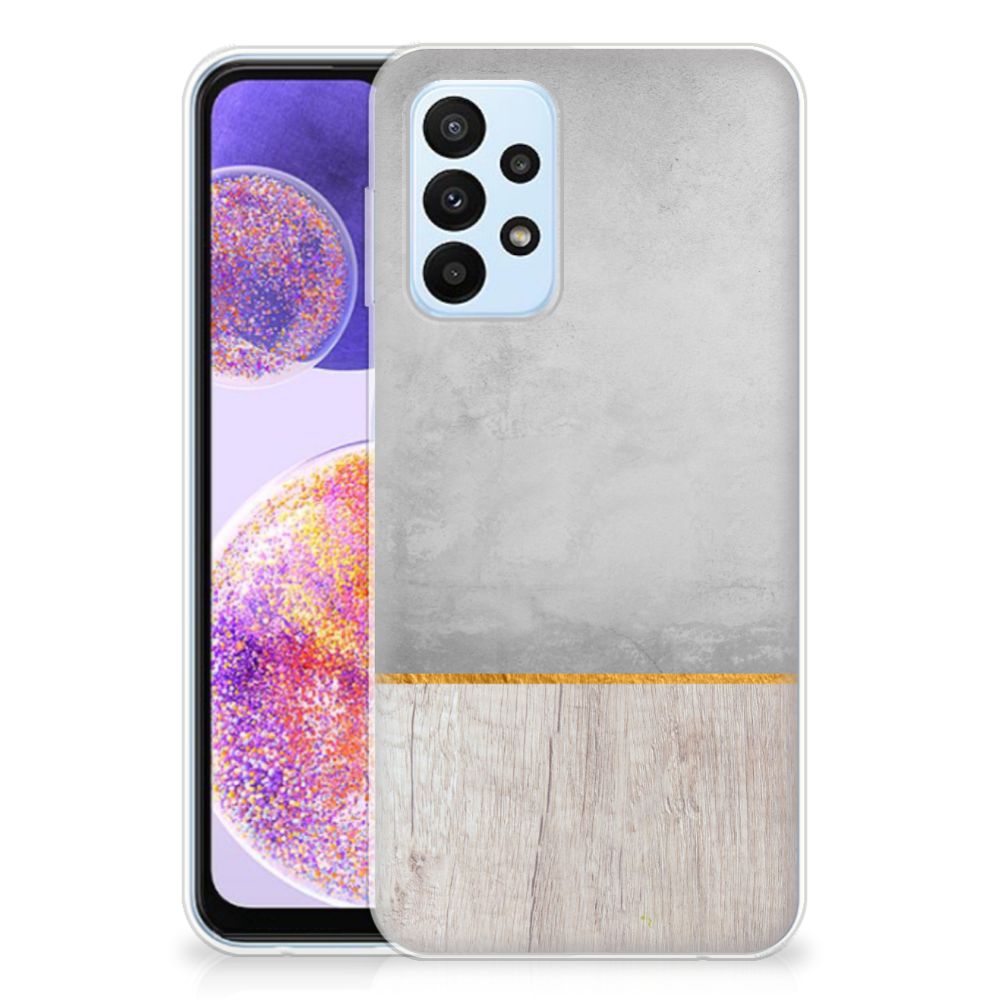 Samsung Galaxy A23 Bumper Hoesje Wood Concrete B2C Telecom