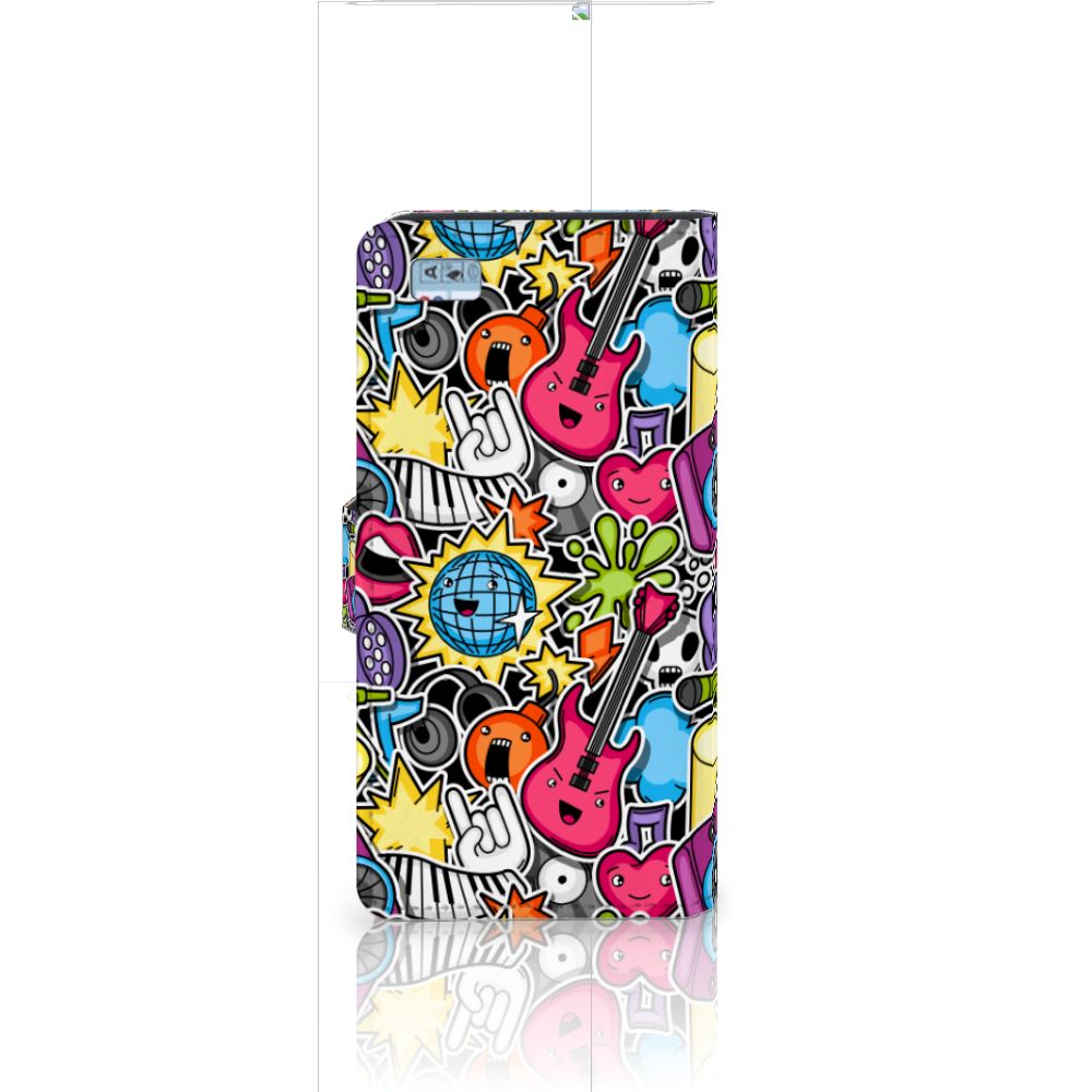 Huawei Ascend P8 Lite Wallet Case met Pasjes Punk Rock