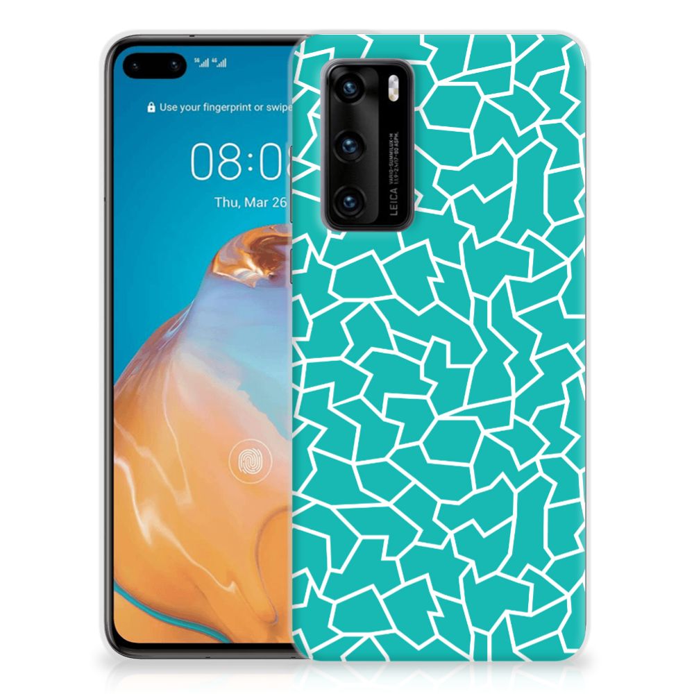 Huawei P40 Hoesje maken Cracks Blue B2C Telecom