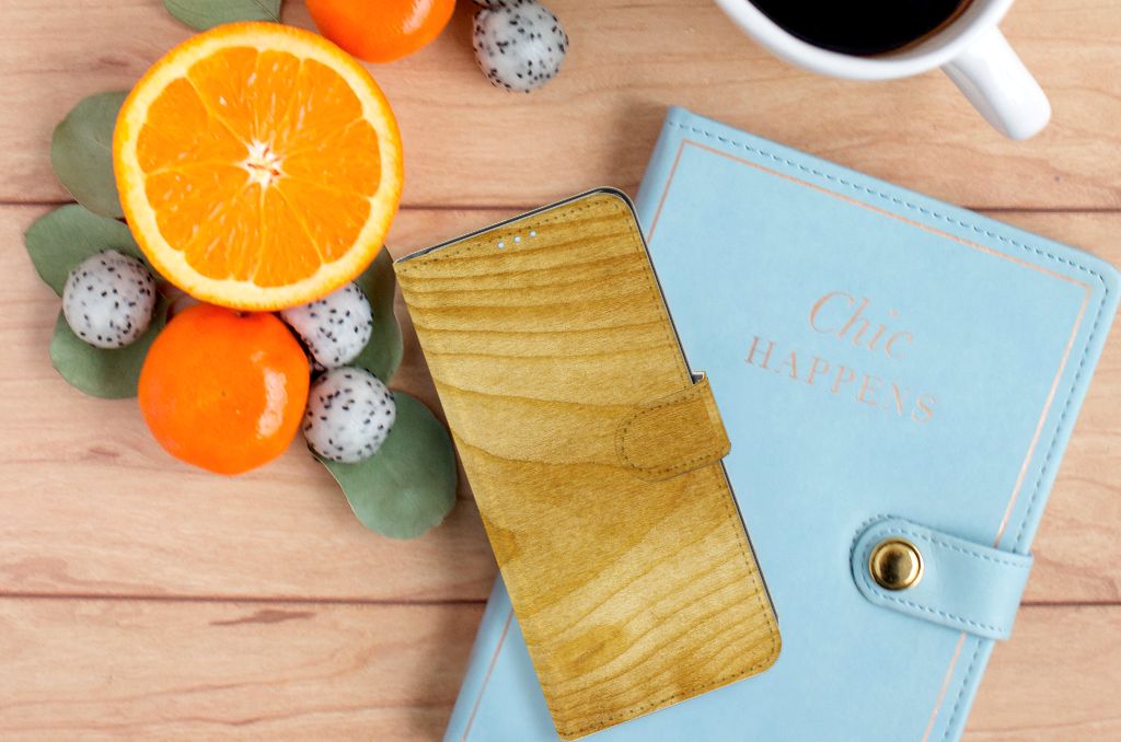 OPPO Reno 4 Pro 5G Book Style Case Licht Hout