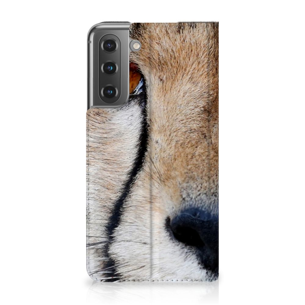 Samsung Galaxy S21 FE Hoesje maken Cheetah met close-up van jachtluipaard gezicht.