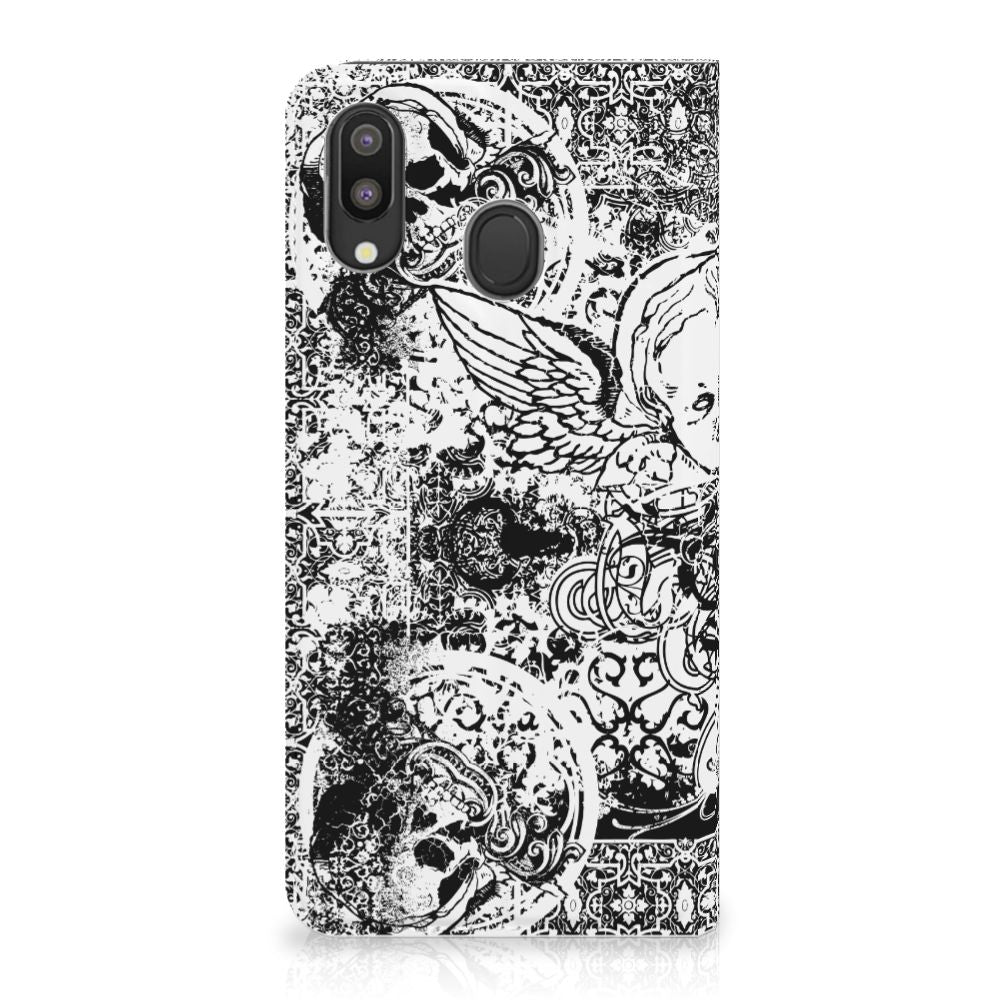 Mobiel BookCase Samsung Galaxy M20 Skulls Angel