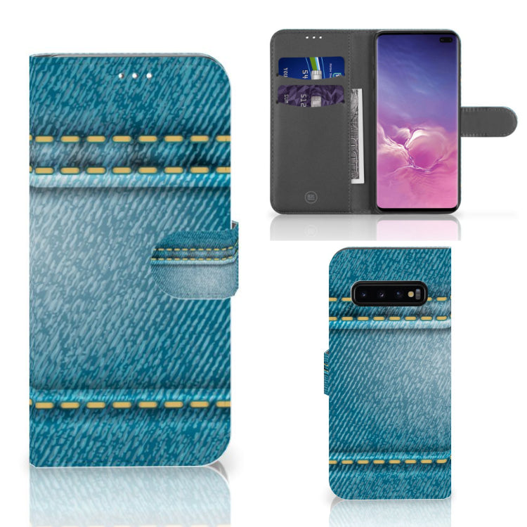 Samsung Galaxy S10 Plus Wallet Case met Pasjes Jeans