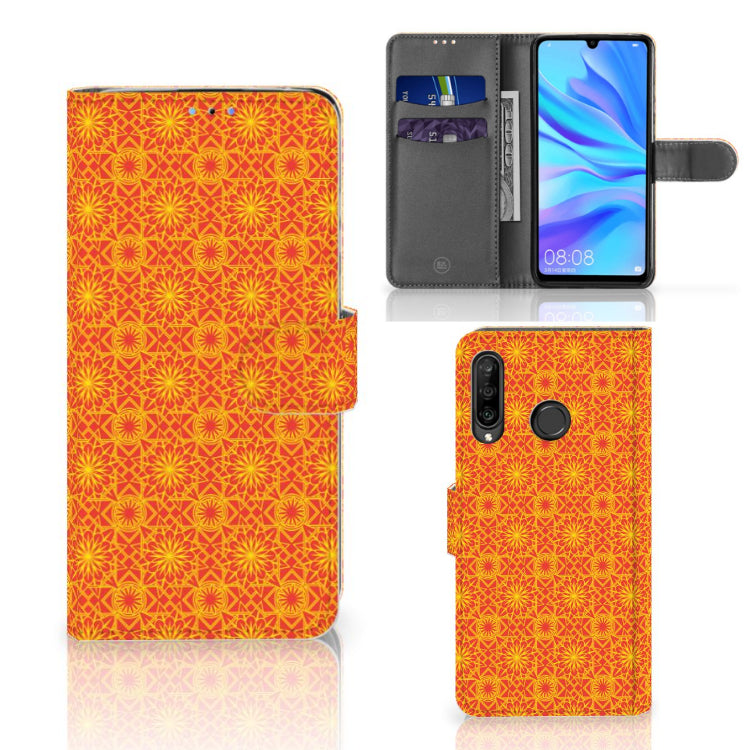 Huawei P30 Lite (2020) Telefoon Hoesje Batik Oranje