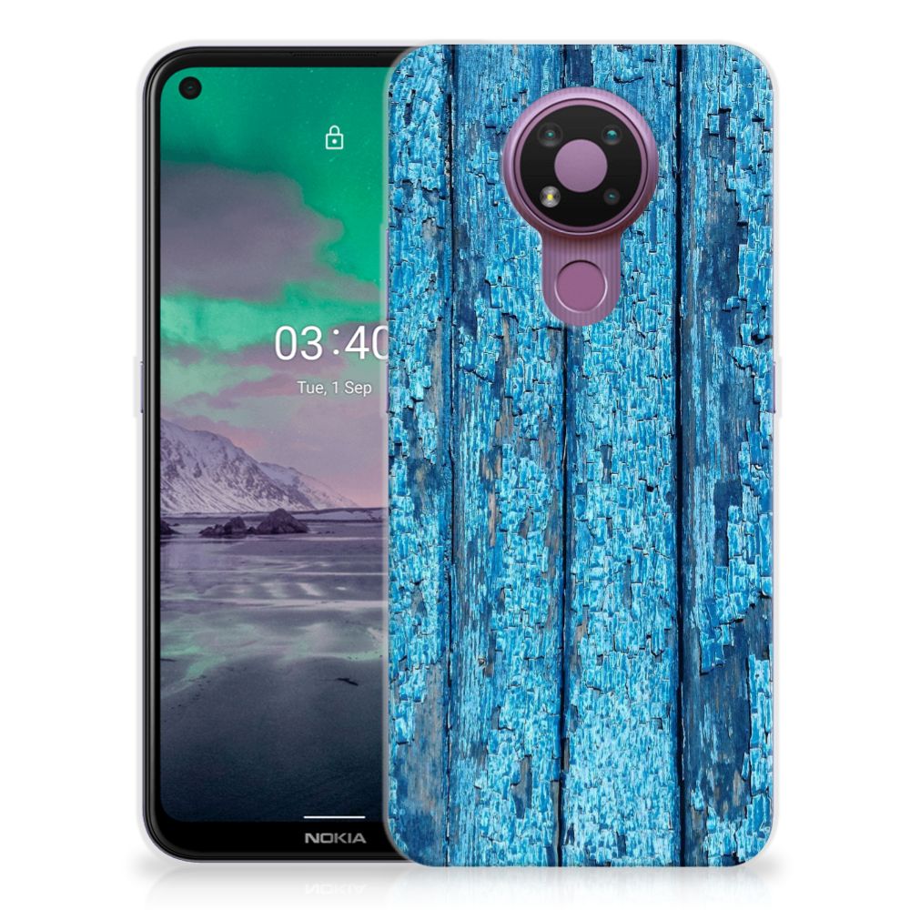 Nokia 3.4 Bumper Hoesje Wood Blue