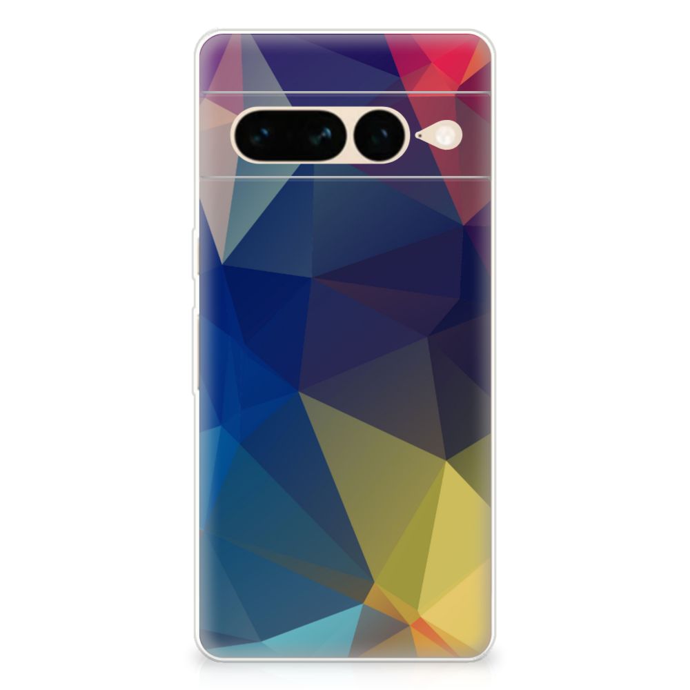 Google Pixel 7 Pro TPU Hoesje Polygon Dark