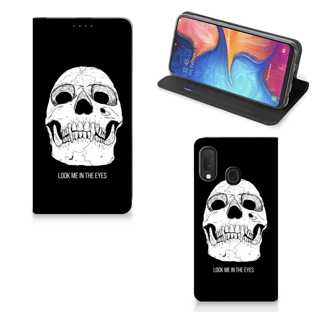 Mobiel BookCase Samsung Galaxy A20e Skull Eyes