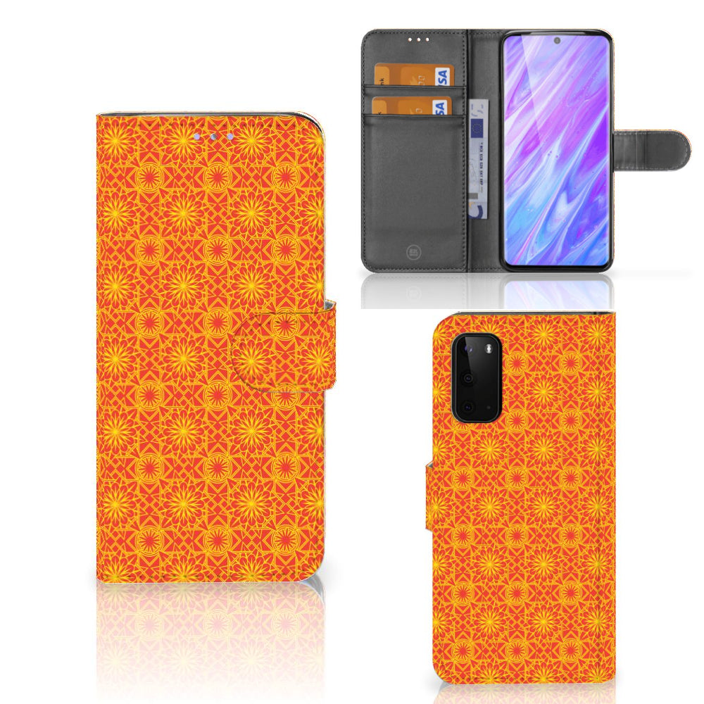Samsung Galaxy S20 Telefoon Hoesje Batik Oranje