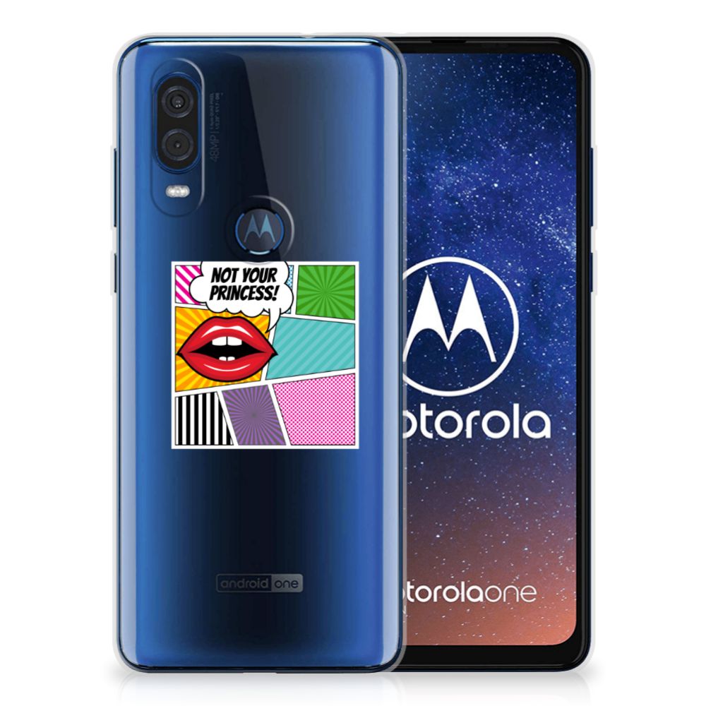 Motorola One Vision Silicone Back Cover Popart Princess