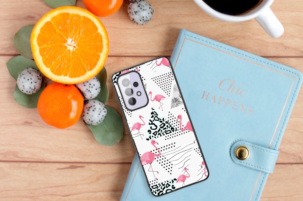Samsung Galaxy A33 5G Dierenprint Telefoonhoesje Flamingo Triangle B2C Telecom