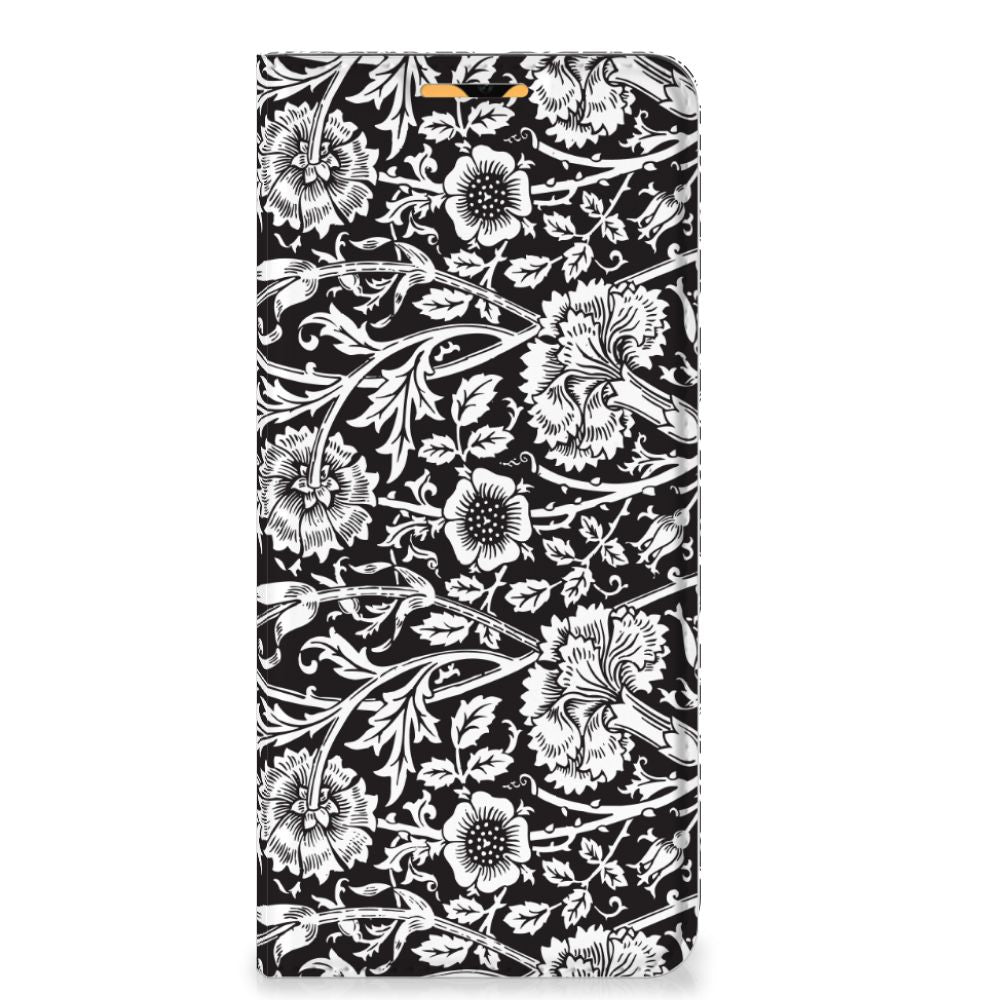 OPPO A15 Smart Cover Black Flowers - B2C Telecom