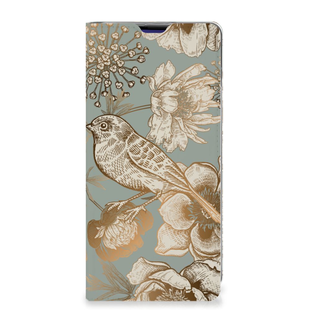 Smart Cover voor Samsung Galaxy S10 Plus Vintage Bird Flowers