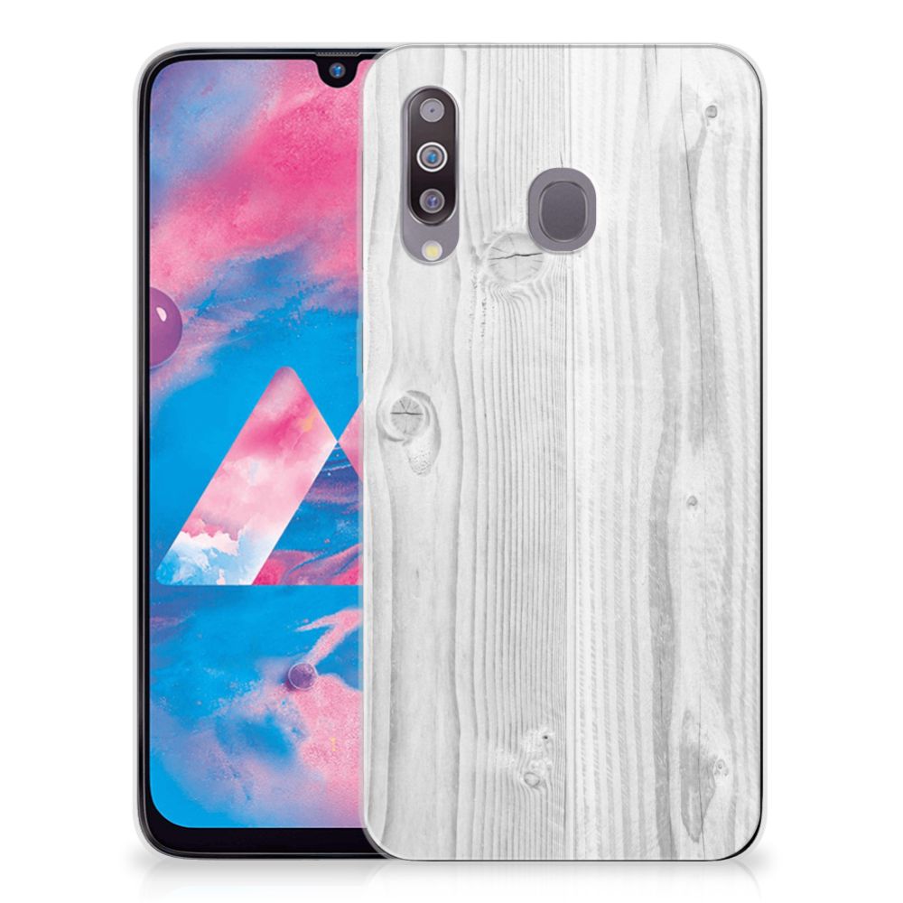 Samsung Galaxy M30 Bumper Hoesje White Wood