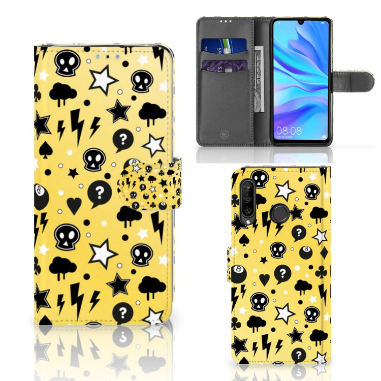 Telefoonhoesje met Naam Huawei P30 Lite (2020) Punk Geel