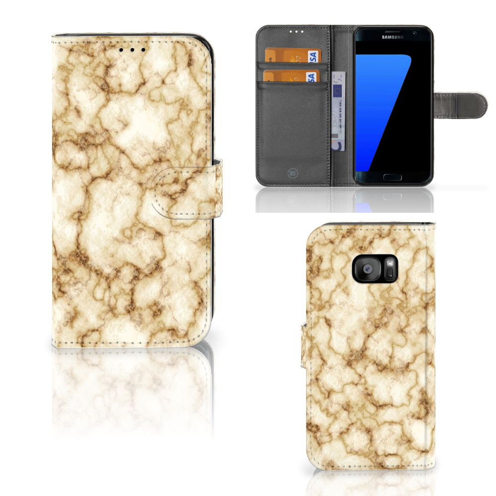 Samsung Galaxy S7 Edge Bookcase Marmer Goud
