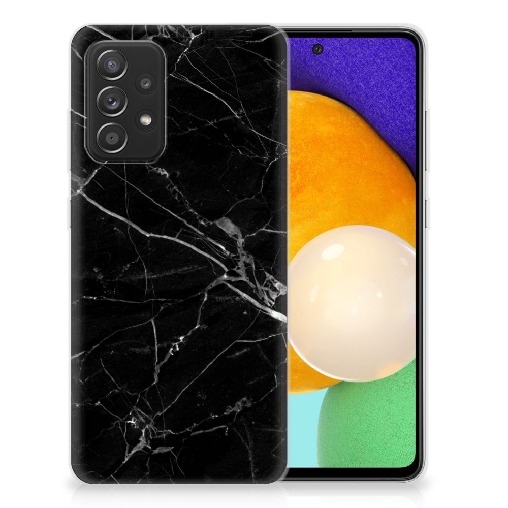 Samsung Galaxy A52 (5G/4G) TPU Siliconen Hoesje Marmer Zwart - Origineel Cadeau Vader