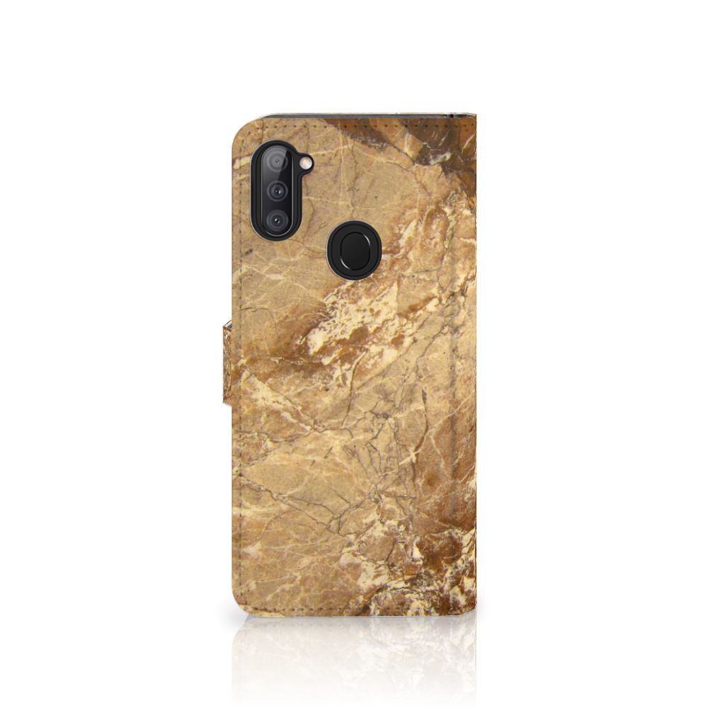 Samsung Galaxy M11 | A11 Bookcase Marmer Creme met luxe marmerafwerking voor optimale bescherming.