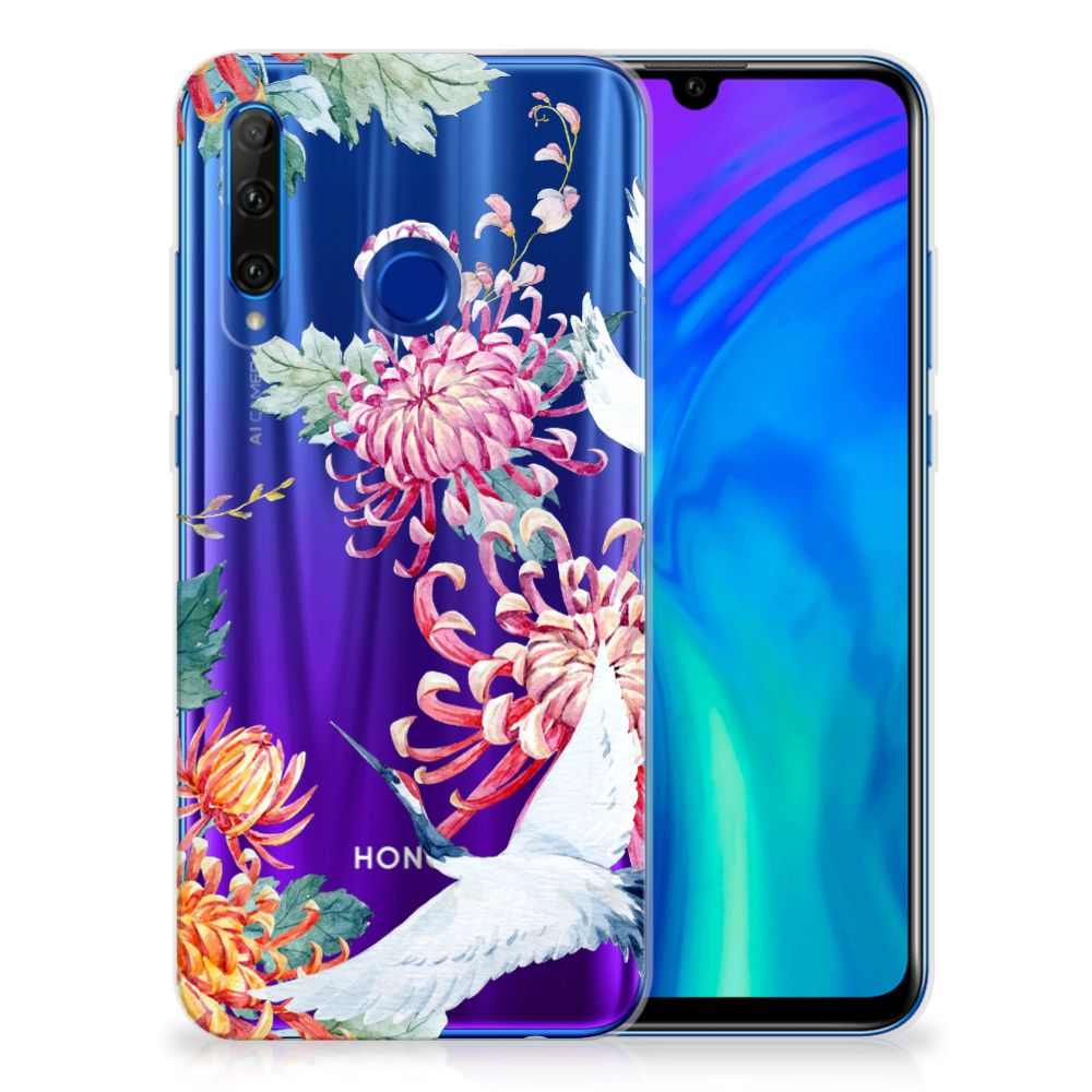 Honor 20 Lite TPU Hoesje Bird Flowers