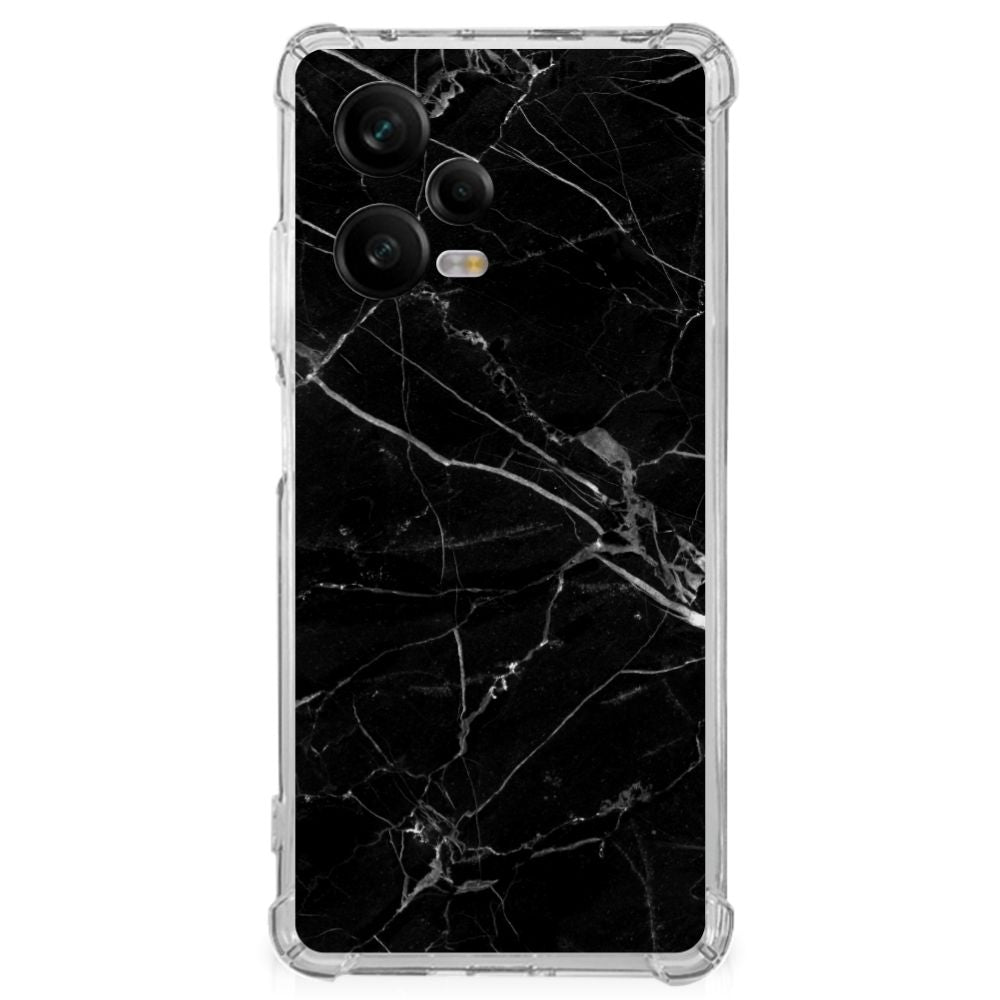 Xiaomi Redmi Note 12 Pro Anti-Shock Hoesje Marmer Zwart - Origineel Cadeau Vader