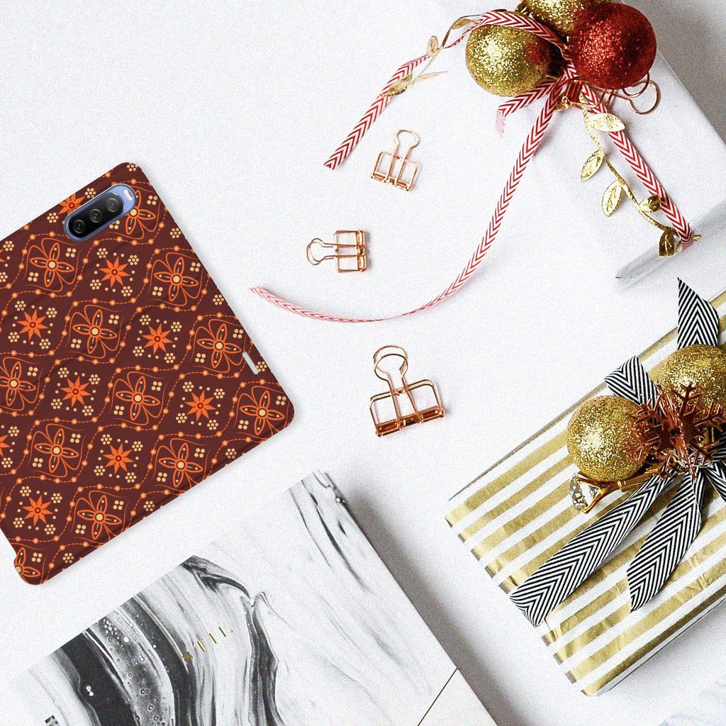 Sony Xperia 10 III Hoesje met Magneet Batik Brown - B2C Telecom