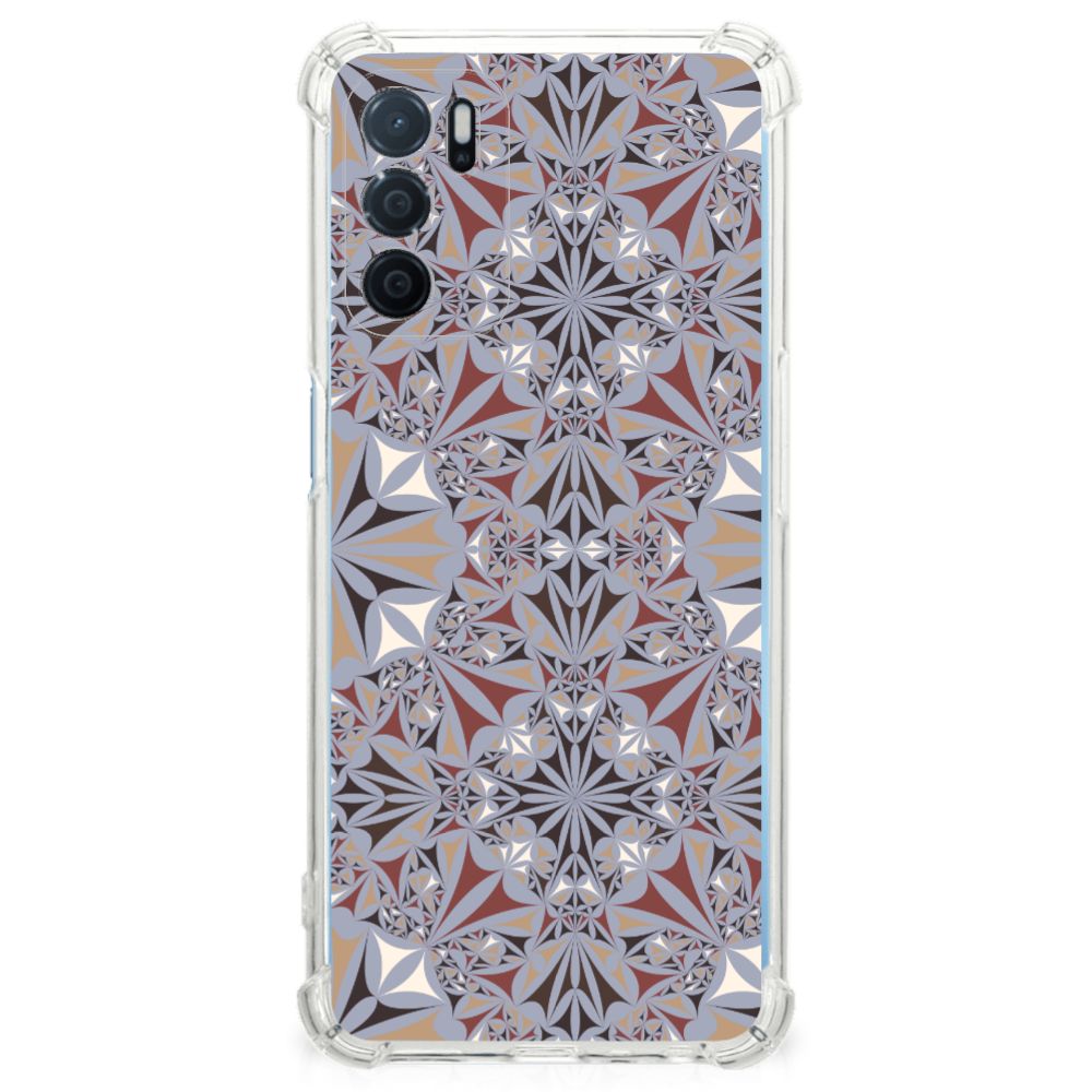 OPPO A16 | A16s | A54s Anti-Shock Hoesje Flower Tiles