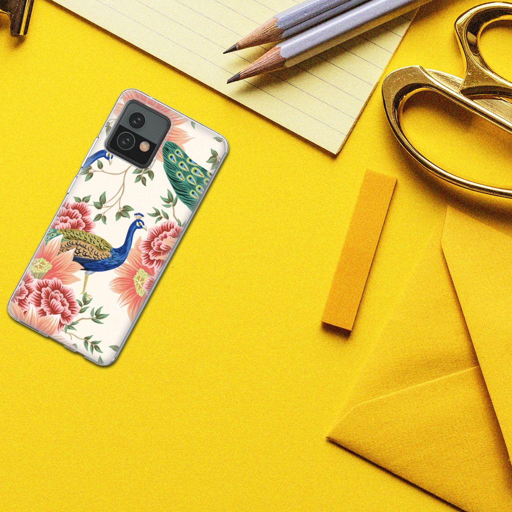 TPU Hoesje voor Motorola Moto G72 Pink Peacock B2C Telecom