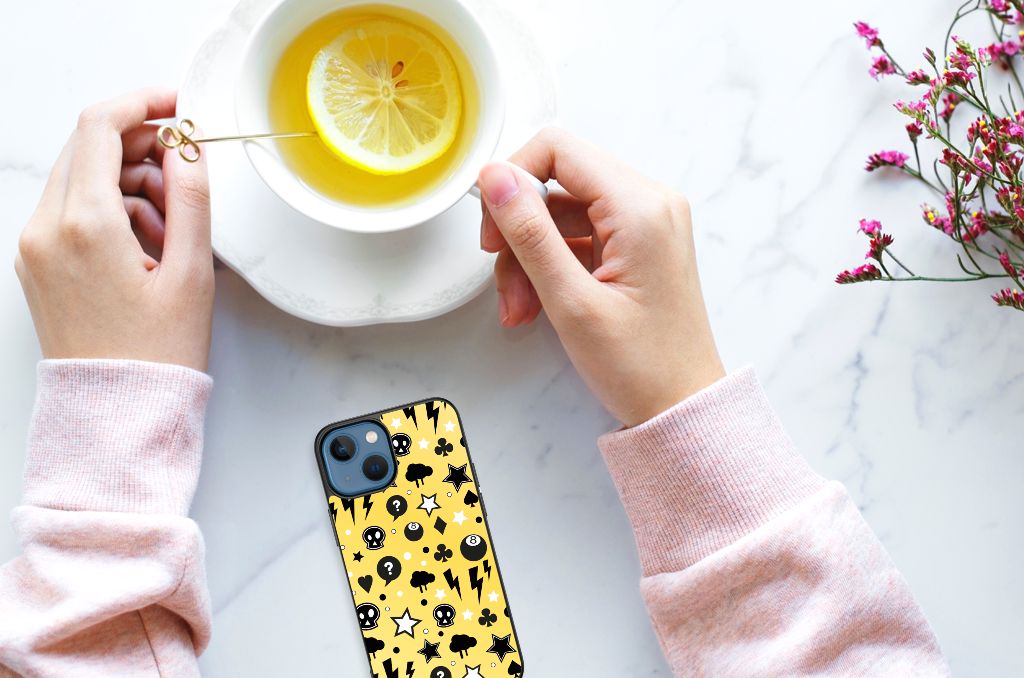 Telefoonhoesje Apple iPhone 13 mini Punk Geel B2C Telecom