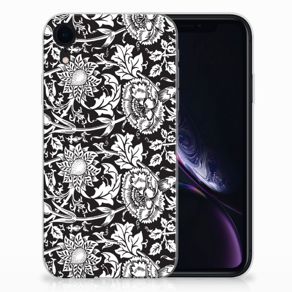 Apple iPhone Xr TPU Case Black Flowers