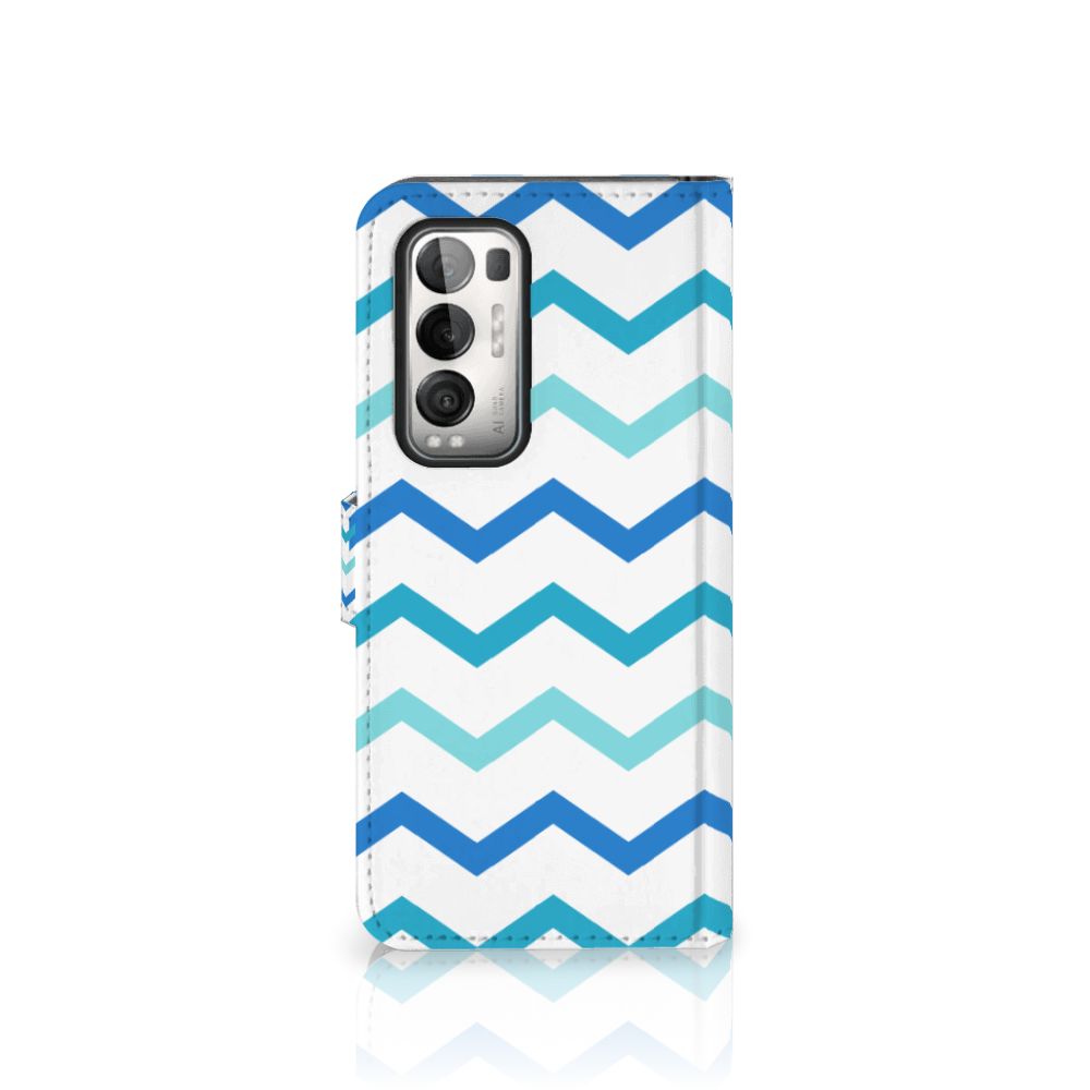 OPPO Find X3 Neo 5G Telefoon Hoesje Zigzag Blauw