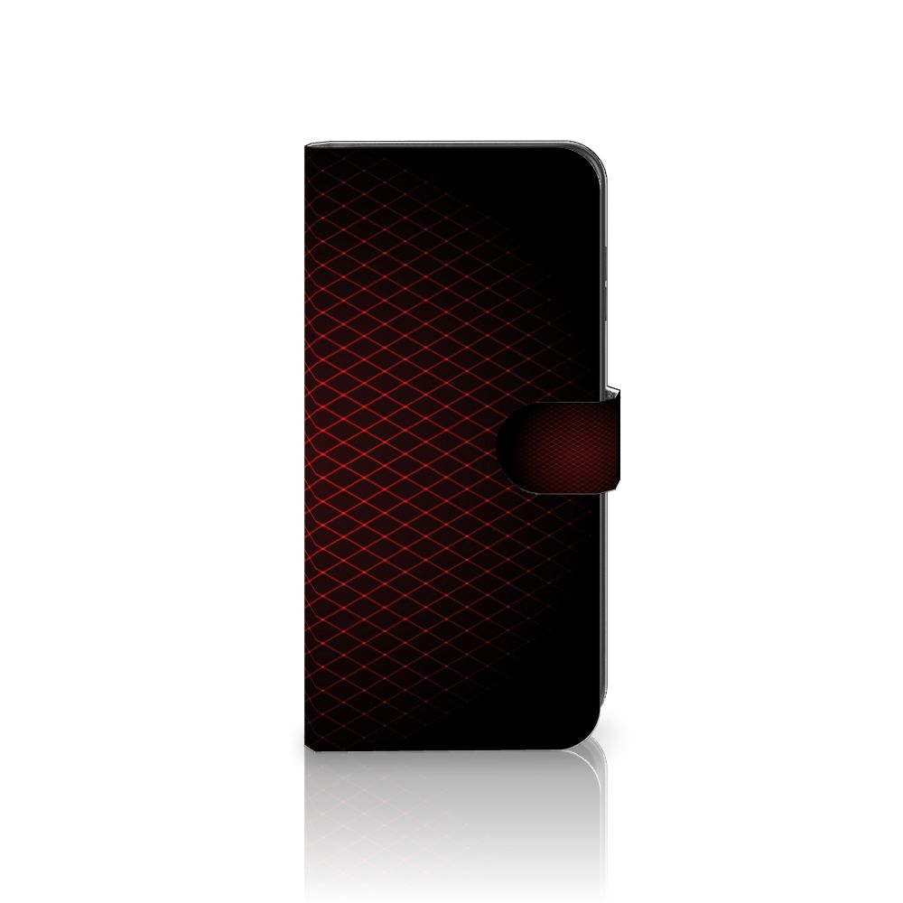 Samsung Galaxy A05s Telefoon Hoesje Geruit Rood met geometrisch patroon en sluitlipje
