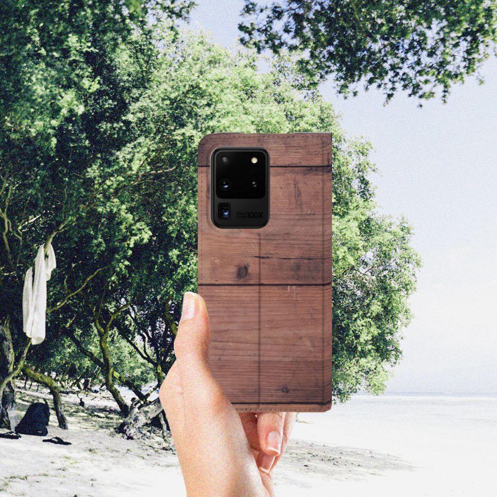 Samsung Galaxy S20 Ultra Book Wallet Case Old Wood - B2C Telecom