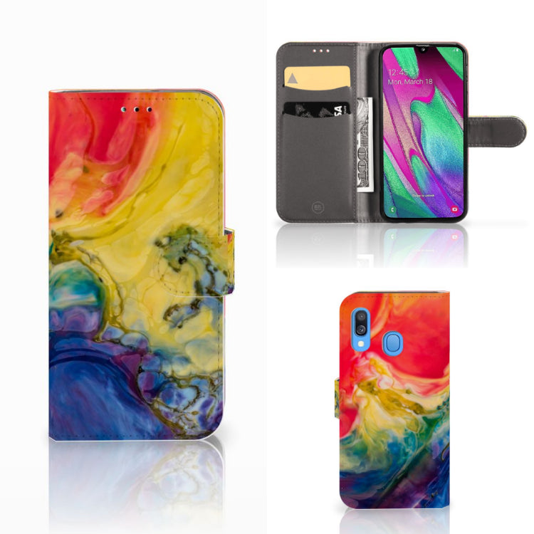 Hoesje Samsung Galaxy A40 Watercolor Dark